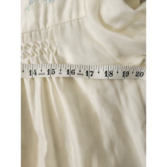 Vintage Barbizon Embroidered Long Nightgown cream, sz S Prairie, cottagecore - Picture 7 of 8
